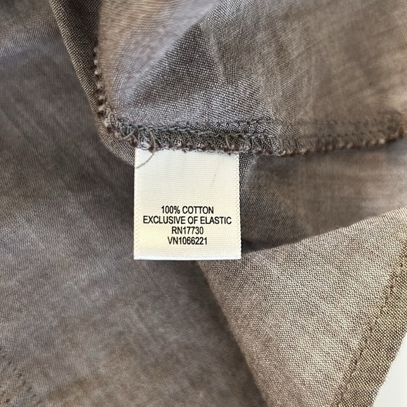 Merona Brown Button Down Drawstring Waist Top Size Large - Picture 5 of 5